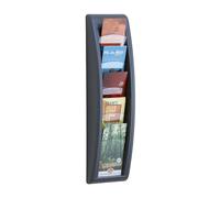 PaperFlow Quick Fit Systems Wall Mounted Literature Display, 5 Pockets, Third Le