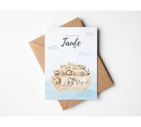 Paperlane by Essi Set di 10 biglietti di invito per battesimo con arca, con buste, 10 pezzi (10 biglietti di invito, Arche)