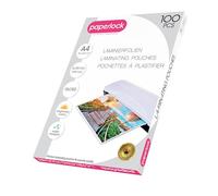 Paperlock - Confezione da 100 buste per plastificazione A4 80mic, finitura lucida trasparente, la confezione può variare