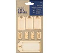 Papermania, 8 Pezzi Sagome di Etichetta adesive, basi semplici in Legno, Beige