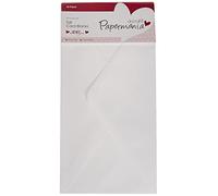 Papermania - Biglietti Alti Vuoti con Busta in Coordinato, 300 g/mq, Confezione da 10, Colore: Bianco