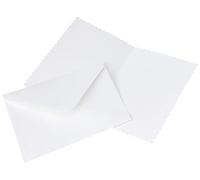 Papermania - Biglietti Vuoti da 300 g/mq con Bordo Smerlato e Buste abbinate, Dimensioni: ca. 13 x 18 cm, Confezione da 12, Colore Bianco