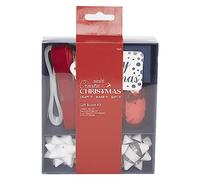 Papermania Create Christmas Bow e Ribbon Set, Rosso Argento