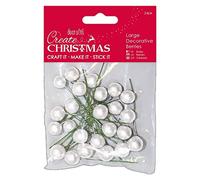 Papermania- Decorazione Decorativa a Forma di Bacche, Colore Bianco Satinato, Large, PMA 356931