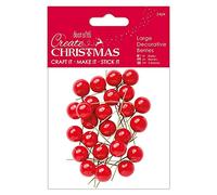 Papermania- Decorazione Decorativa a Forma di Bacche, Colore Rosso, Large, PMA 356935