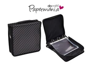 Papermania Scatola Porta Timbri e Fustelle - Nero Bianco Pois - Scrapbooking