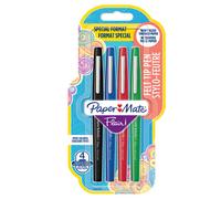 PAPERMATE - 2032365 - Pennarello Flair Nylon - punta feltro - 1,10mm - colori assortiti Classic - Papermate - conf. 4 pezzi - 102155 - Conf. da 1 Pz. - 2032365