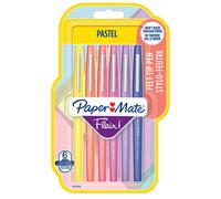 PAPERMATE - 2137276 - Pennarello Flair Nylon - punta feltro - 1,10mm - colori assortiti Pastel - Papermate - conf. 6 pezzi - 95236 - Conf. da 1 Pz. - 2137276