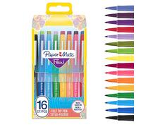 PaperMate Flair Penna con Punta in Feltro, Colori Assortiti, Punto Medio, 16 Pezzi
