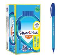 Papermate Inkjoy 100, Penna a Sfera con Cappuccio, Punta Ultra Fine, Confezione da 50, Blu
