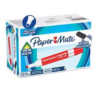 Papermate Pennarelli per Lavagna Quasi Inodore, Punta a Proiettile, Inchiostro Rosso, 12 Pezzi