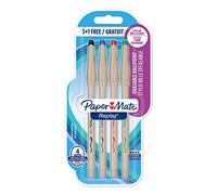 Papermate Replay - Penna a sfera cancellabile con gommina, confezione da 4, multicolore