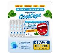 Papermints CoolCaps Instant Fresh Breath Mints Box 40 x 4 Pack, deodorante per r