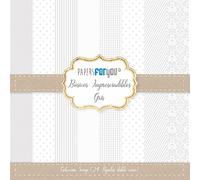 PAPERS FOR YOU Blocco Di Carta 24 Flogli Scrap Mini Double Face 180gr 6"x6" (Básicos Gris)