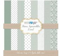 PAPERS FOR YOU Blocco Di Carta 25 Flogli Scrap Mini Double Face 180gr 6"x6" (Básicos Laurel)