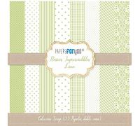 PAPERS FOR YOU Blocco Di Carta 25 Flogli Scrap Mini Double Face 180gr 6"x6" (Básicos Lima)