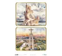 Papers For You - Carta di Riso per Decoupage 54x33 cm | 25-30 g | Design Lisbona II | Artigianato e Scrapbooking