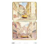 Papers For You - Carta di Riso per Decoupage 54x33 cm | 25-30 g | Design Lisbona V | Artigianato e Scrapbooking