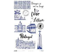 Papers For You - Carta di Riso per Decoupage 54x33 cm | 25-30 g | Lisbona X Design | Artigianato e Scrapbooking