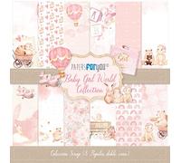 Papers For You Carta per Scrapbooking double face 180 g, 30,5 x 30,5 cm Basic, collezione da 8 (Basic Baby Girl World)