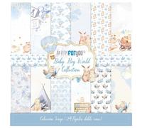 Papers for You - Kit di carta per scrapbooking e artigianato "Baby Boy World" Collection | Include 24 fogli bifacciali con diversi motivi | Dimensioni 20,32 x 20,32 cm (8" x 8")