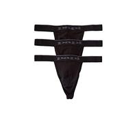 papi, Confezione di 3 Perizomi da Uomo in Cotone Elasticizzato, alla Moda, Nero, Large