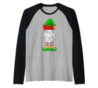 Papi Elfo Corrispondenza Famiglia Natale Uomini Maglia con Maniche Raglan