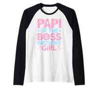 Papi of The Boss - Costume da Festa di Compleanno Like A Boss Dad Maglia con Maniche Raglan