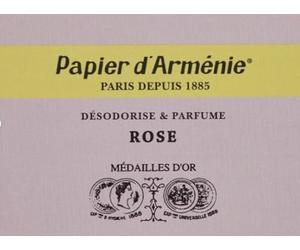 Papier d'Arménie aroma LA ROSE libretto da 36 listelli profumo rosa deodorante casa armadi