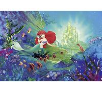 Bambina Foto Parati Disney Murale Parete di Ariel Castello Decorazione 366x254cm