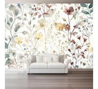 Papier Peint Intissé Fiore Acquerello Elegante Multicolore,Photo Murale 250 x 175(WxH) pour Salon, Solution de Qualité Professionnelle pour Créer une Ambiance Naturelle et Calme