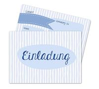 Papierdrachen 12 biglietti d'invito per compleanno di bambini per ragazze e ragazzi, motivo blu, inviti di compleanno per la festa di compleanno (DIN A6)