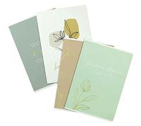 PaPIerDraCHeN 4 quaderni di scrittura di alta qualità - DIN A4 | foderato e quadrato 32 pagine - motivo menta oro - perfetto per l'università, la scuola e l'ufficio - set numero 7-16 fogli.