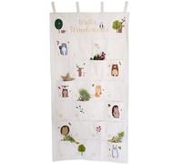 Papierdrachen Calendario dell'Avvento 2025 - Calendario murale in tessuto ricamato "Animali della foresta" - con sacchetti di tessuto da riempire - di alta qualità e riutilizzabile