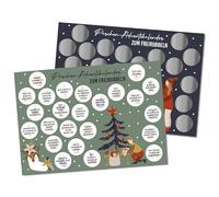 Papierdrachen Calendario dell'Avvento 2025 con campi da grattare, compiti per coppie, 2 fogli DIN A4 con 24 campi ciascuno, calendario dell'Avvento da grattare