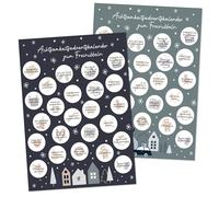 Papierdrachen Calendario dell'Avvento 2025 con campi da grattare - Mindfulness - 2 fogli DIN-A4 con 24 attività ciascuno - Calendario dell'Avvento da grattare