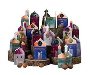 PaPIerDraCHeN Calendario di Ramadan Fai da Te per Il riempimento - Set di Case - 30 scatole Colorate Pieghevoli da allestire e Decorare - Villaggio di Ramadan - Eid Mubarak - Riutilizzabile - Set 1