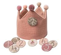 Papierdrachen Corona di compleanno in mussola con numeri Per il compleanno dei bambini Cappello decorativo da 1 a 8 Per ragazzi e ragazze