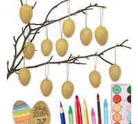 PaPIerDraCHeN Decorazione Pasquale riutillizzabile - per Decorare nidi di Pasqua, Regali, Biglietti e Altro - per Bambini e Adulti (Uova di Cartapesta - Marrone)