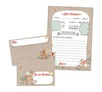Papierdrachen Lettere a Babbo Natale, cartolina natalizia per bambini, con buste, lista dei desideri da compilare e inviare, beige
