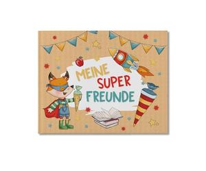 Papierdrachen Libro degli amici di alta qualità per bambini - animali supereroi - per 27 amici - design colorato adatto ai bambini - ottima idea regalo per l'inizio della scuola - Set 7