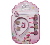 Papierdrachen Set per capelli - Cerchietto per capelli in velcro | Toppe intercambiabili nel design * Principessa * | Bellissimi accessori creativi per capelli per ragazze - Set 1