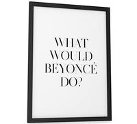 Papierschmiede® Tipografia Poster, A4 (21x30 cm), Decorazione da parete, salotto, cucina, bianco e nero Poster Tipografia senza cornice, Beyoncé