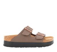 Birkenstock Sandali donna con tomaia Birko-Flor, suola in EVA, zeppa alta 25mm, modello Arizona Papillio, plantare anatomico Made in Germany, cinturini con fibbia in metallo regolabili