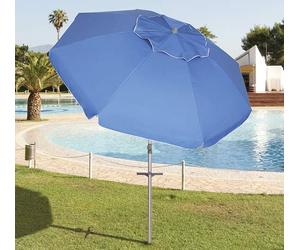 Papillon - 8042665, Ombrellone da spiaggia in alluminio, diametro 220 cm, con manici e spirale per l’ancoraggio, protegge dai raggi UV