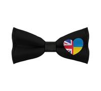 Papillon a forma di cuore con bandiera dell'Ucraina del Regno Unito per uomo, classici papillon regolabili con clip, abbigliamento formale per lavoro, matrimonio