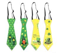 Papillon a forma di trifoglio, senza cravatta, colore: giallo | Classico motivo trifoglio, colori vivaci verde e giallo, motivi celebrativi, accessori fotografici, spirito festivo
