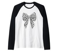 Papillon a scacchi Bandiera Automobile Motor Race Car Racing Team Maglia con Maniche Raglan