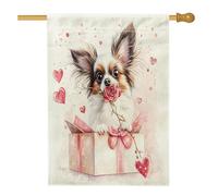 Papillon - Bandiere verticali per la casa del cortile del cortile del cane, 28 x 40 cm, double face, per esterni, regalo divertente per San Valentino, bandiera con stampa per la casa, bandiere per