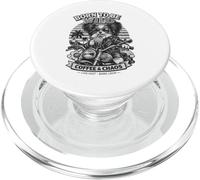 Papillon cane bere caffè freddo su una moto retrò DIGOR PopSockets PopGrip per MagSafe